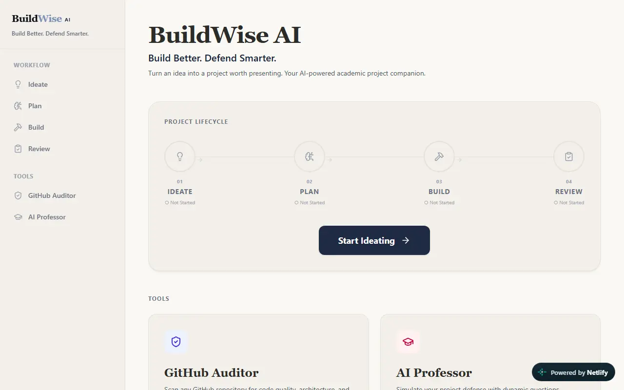 Screenshot of BuildWise-AI