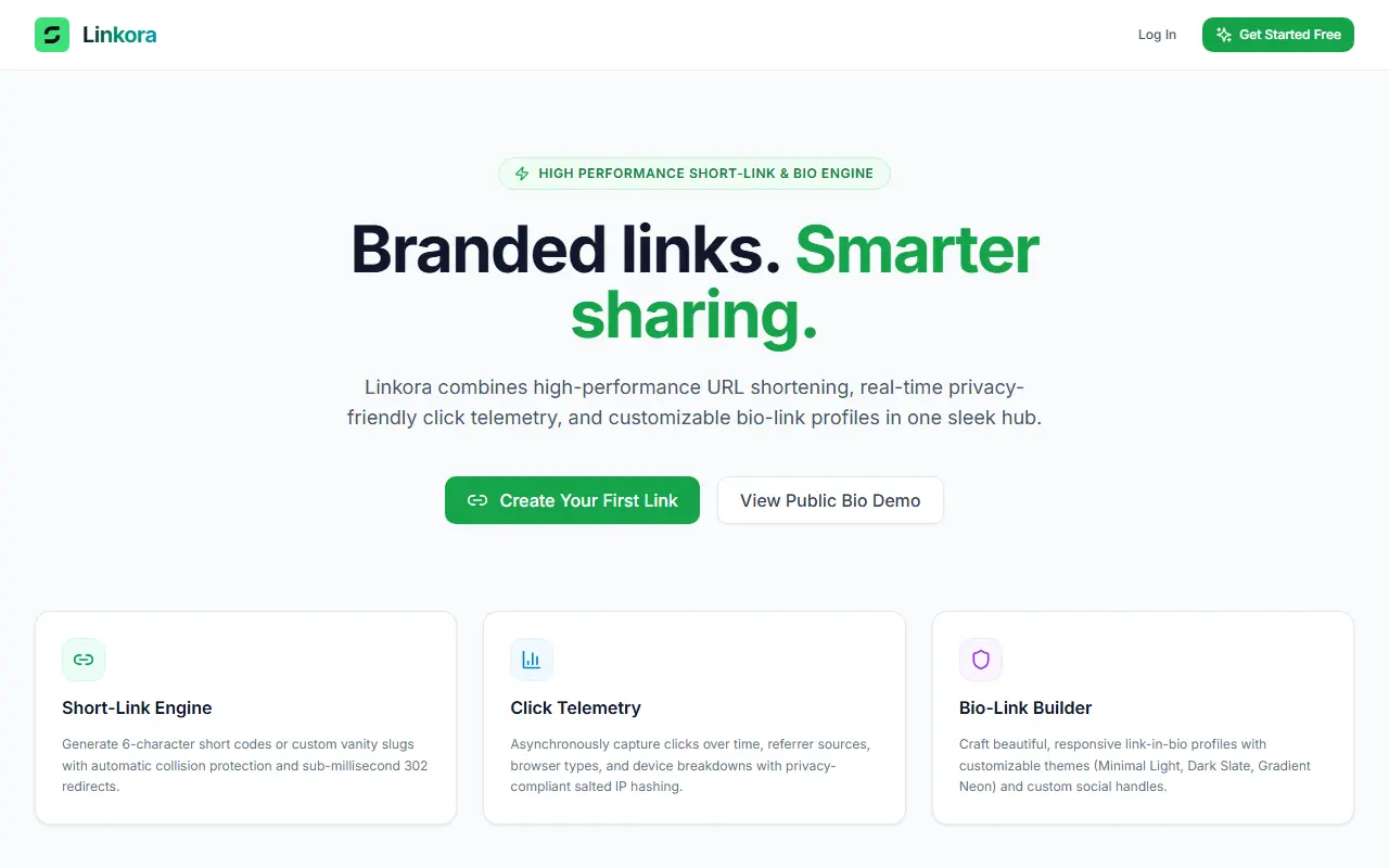 Screenshot of Linkora