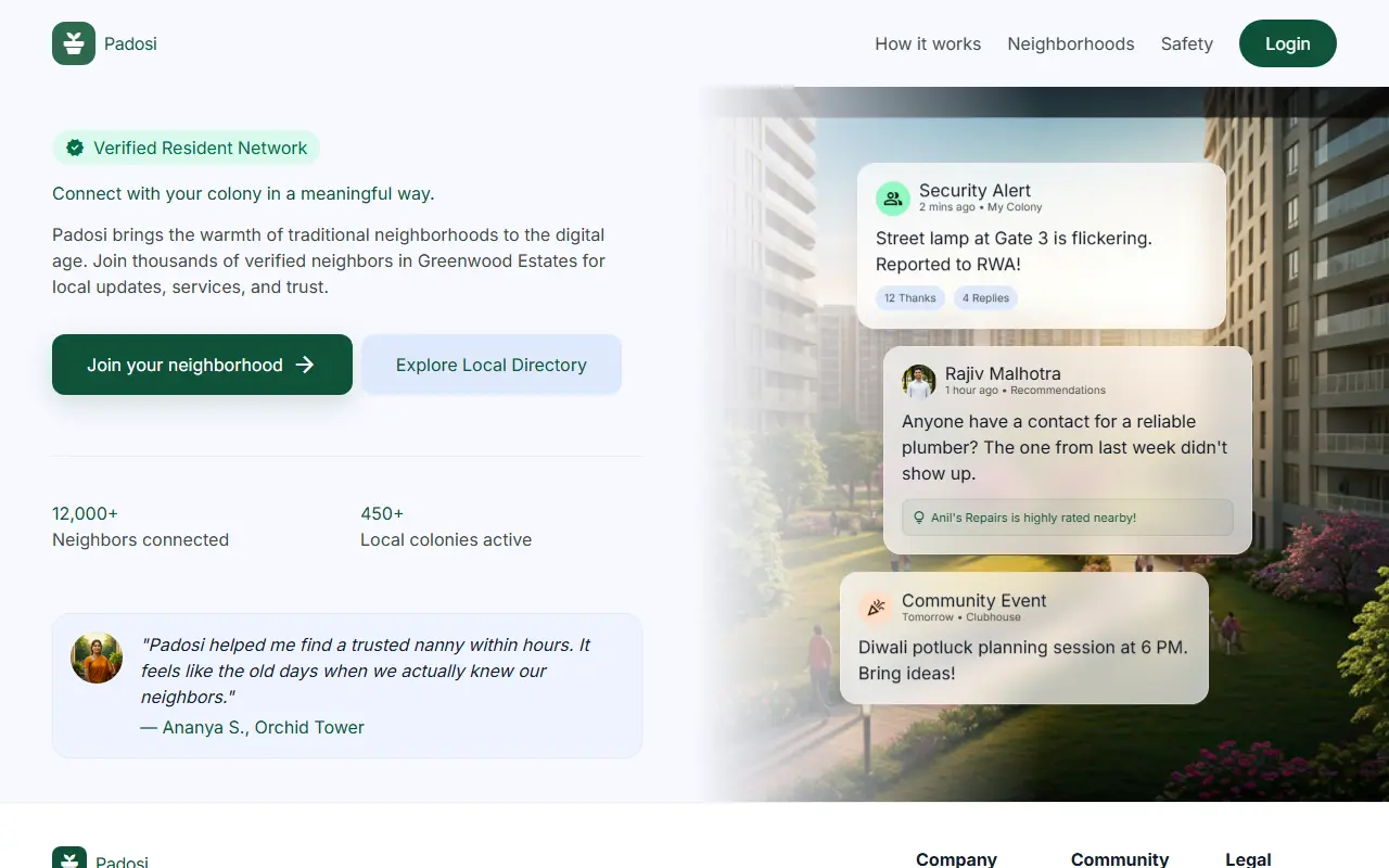 Screenshot of Padosi